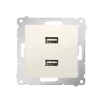 Simon 54 WMDZ-C2USBx-041 Ładowarka 2 x USB (moduł), 2.1 A, 5V DC, 230V; kremowy