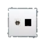 Simon Basic WMUA-0510xx-1011 Gniazdo antenowe typu "F" + RJ45 kat.6 (moduł); biały