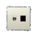 Simon Basic WMUA-0510xx-9011 Gniazdo antenowe typu "F" + RJ45 kat.6 (moduł); beż