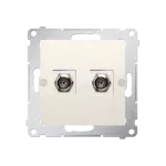 Simon 54 WMDA-050xxx-041 Gniazdo antenowe typu "F" podwójne (moduł). Do instalacji indywidualnych; kremowy