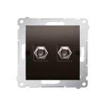 Simon 54 WMDA-050xxx-046 Gniazdo antenowe typu "F" podwójne (moduł). Do instalacji indywidualnych; brąz mat