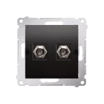 Simon 54 WMDA-050xxx-048 Gniazdo antenowe typu "F" podwójne (moduł). Do instalacji indywidualnych; antracyt