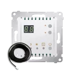 Simon 54 WMDR-14xxx1-011 Regulator temperatury z wyświetlaczem z czujnikiem zewnętrznym (moduł) 16(2) A, 230V~; biały W komplecie czujnik zewnętrzny (sonda)