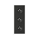 Simon 100 W100-10020315x-238 Panel 3-krotny: 3 gniazda zasilające; czarny mat