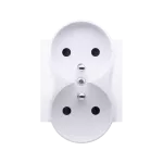 Simon 54 WMDW-P0131N-011 Pokrywa gniazda podwójnego z przesłonami do ramek NATURE; biały