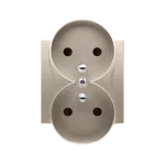 Simon 54 WMDW-P0131N-044 Pokrywa gniazda podwójnego z przesłonami do ramek NATURE; złoty mat