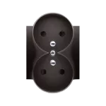 Simon 54 WMDW-P0131N-048 Pokrywa gniazda podwójnego z przesłonami do ramek NATURE; antracyt