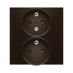 Simon 54 WMDW-00210Z-046 Gniazdo wtyczkowe z uziem. podwójne, z funkcją niezmienności faz, z przesłonami, 16A, 250V~, zac. śrubowe. Kompletne - nie do ramek; brąz mat