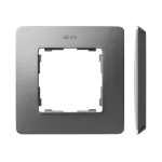 Simon 82 Detail W8-200610-293-xxxx Ramka 1-krotna, Detail ORIGINAL-air, ALUMINIUM / podstawa Czarna