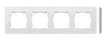 Simon 82 Detail W8-200640-230-xxxx Ramka 4-krotna, Detail ORIGINAL-premium, BIAŁA / podstawa Aluminiowa