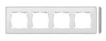 Simon 82 Detail W8-201640-24x-xxxx Ramka 4-krotna, Detail SELECT-metal, BIAŁA / podstawa Aluminium