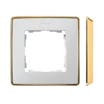 Simon 82 Detail W8-201610-245-xxxx Ramka 1-krotna, Detail SELECT-metal, BIAŁA / podstawa Złota