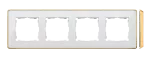 Simon 82 Detail W8-201640-245-xxxx Ramka 4-krotna, Detail SELECT-metal, BIAŁA / podstawa Złota