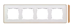 Simon 82 Detail W8-201640-270-xxxx Ramka 4-krotna, Detail SELECT-drewno, BIAŁA / podstawa Drewno