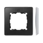 Simon 82 Detail W8-201610-240-xxxx Ramka 1-krotna, Detail SELECT-metal, GRAFIT / podstawa Aluminium