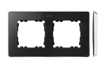 Simon 82 Detail W8-201620-241-xxxx Ramka 2-krotna, Detail SELECT-metal, GRAFIT / podstawa Chrom
