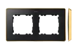 Simon 82 Detail W8-201620-242-xxxx Ramka 2-krotna, Detail SELECT-metal, GRAFIT / podstawa Złota