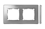 Simon 82 Detail W8-201620-093-xxxx Ramka 2-krotna, Detail SELECT-metal, ALUMINIUM / podstawa Chrom