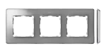 Simon 82 Detail W8-201630-093-xxxx Ramka 3-krotna, Detail SELECT-metal, ALUMINIUM / podstawa Chrom