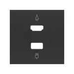 Simon 100 W100-10001095x-238 Pokrywa do gniazda HDMI+ USB; czarny mat