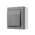 Simon Aquaclick WA-CW6Axx-xx-16xx Łącznik schodowy natynkowy, IP44, 16A, 250V~, zaciski śrubowe; szary