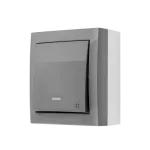 Simon Aquaclick WA-CW7Lxxx-xx-16xx Łącznik krzyżowy natynkowy z podświetleniem, IP44, 10AX, 250V~, zaciski śrubowe; szary