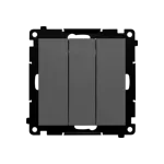 Simon 55 WMDL-031xx4-0116 Łącznik potrójny z podświetleniem LED (moduł) 10 AX, 250 V~, szybkozłącza; Grafitowy mat