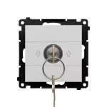 Simon 55 WMDL-0K012x-143 Łącznik na kluczyk roletowy jednobiegunowy (moduł) 3 pozycyjny „I-0-II” 2 styki N/O, 5 A, 250 V~; Aluminium mat