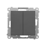 Simon 55 WMDL-TW12A-116 Łącznik jednobiegunowy + łacznik dwubiegunowy – 2 klawisze (moduł) 16 AX, 250 V~, zaciski gwintowe; Grafitowy mat