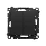 Simon 55 WMDL-TW7-2L2X-149 Łącznik krzyżowy podwójny z podświetleniem bez piktogramu (moduł) 10 AX, szybkozłącza; Czarny mat