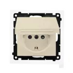 Simon 55 WMDW-321102-144 Gniazdo Schuko do wersji IP44 z przesłonami z uszczelką ramki (moduł) 16 A, 250 V~, szybkozłącza. Klapka w kolorze pokrywy; Szampański mat