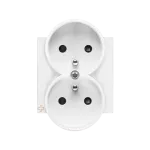 Simon 55 WMDW-P01311-AB111 Pokrywa gniazda wtyczkowego podwójnego do: SGZ2CM; Antybakteryjny; Biały mat