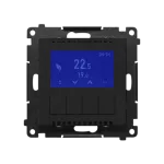 Simon 55 WMDR-18XXX1-149 Termostat programowalny z wyświetlaczem z wew/zewn czujnikiem temperatury, bez sondy (moduł) 16(2) A, 230V~; Czarny mat