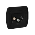 Simon Akord WMAA-01319Z-Y013 Gniazdo antenowe SAT-SAT-RTV końcowe; czarny mat