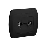 Simon Akord WMAA-42100X-Y013 Gniazdo antenowe R-TV przelotowe, tłum. 10 dB; czarny mat