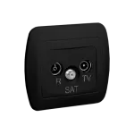 Simon Akord WMAA-43018X-Y013 Gniazdo antenowe R-TV-SAT końcowe. Może być użyte jako gniazdo zakończeniowe do gniazd przelotowych R-TV-SAT; czarny mat