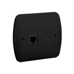 Simon Akord WMAT-4010XX-Y012 Gniazdo telefoniczne RJ12 pojedyncze, z zaślepką. Montaż do puszki na wkręty; czarny mat