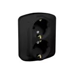 Simon Akord WMAW-12210X-Y012 Gniazdo wtyczkowe podwójne z uziemieniem typu Schuko, Σ16A, 250V~, zaciski śrubowe; czarny mat