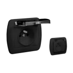 Simon Akord WMAW-33110X-Y011 Gniazdo wtyczkowe z uziemieniem, bryzgoszczelne IP44, klapka transparentna, 16A, 250V~, zaciski śrubowe; czarny mat