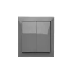 Simon Aquaclick WA-CW5LXXX-XX-18XX Łącznik świecznikowy natynkowy z podświetleniem, IP44, 10AX, 250V~, zaciski śrubowe; ciemnoszary