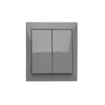 Simon Aquaclick WA-CW5XXXX-XX-18XX Łącznik świecznikowy natynkowy, IP44, 10AX, 250V~, zaciski śrubowe; ciemnoszary