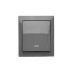Simon Aquaclick WA-CW6LX-X-XX-18XX Łącznik schodowy natynkowy z podświetleniem bez piktogramu, IP44, 10AX, 250V~, zaciski śrubowe; ciemnoszary