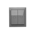 Simon Aquaclick WA-CZ1XXXX-XX-18XX Przycisk żaluzjowy natynkowy, IP44, 10AX, 250V~, zaciski śrubowe; ciemnoszary