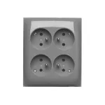 Simon Aquaclick WA-CGZN4Cx-xx-18xx Gniazdo wtyczkowe natynkowe, 4-krotne z uziemieniem, IP20, 16A, 250V~, szybkozłącza; ciemnoszary