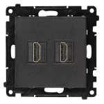 Simon 55 WMDA-P95XX9-149 Gniazdo HDMI 2.1 podwójne (moduł); Czarny mat