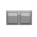 Simon Aquaclick WA-CGZ21CS-XX-18XX Gniazdo wtyczkowe natynkowe, 2x 1-krotne z uziemieniem, klapka w kolorze pokrywy, IP44, Σ16A, 250V~, szybkozłącza; ciemnoszary