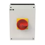 P3-80/I5/SVB/N Rozłącznik ZAŁ-WYŁ, 3 bieg.+N, 80A, w obudowie IP65, pokrętło czerwono-żółte z blokadą na kłódkę