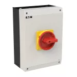 P3-80/I5/SVB/N/HI11 Rozłącznik ZAŁ-WYŁ, 3 bieg.+N+1NO+1NC, 80A, w obudowie IP65, pokrętło czerwono-żółte z blokadą na kłódkę