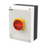 P3-80/I5/SVB/2HI11 Rozłącznik ZAŁ-WYŁ, 3 bieg.+2NO+2NC, 80A, w obudowie IP65, pokrętło czerwono-żółte z blokadą na kłódkę