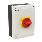 P3-80/I5/SVB/2HI11 Rozłącznik ZAŁ-WYŁ, 3 bieg.+2NO+2NC, 80A, w obudowie IP65, pokrętło czerwono-żółte z blokadą na kłódkę